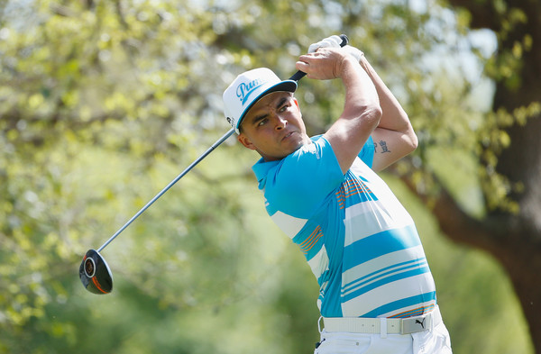 Rickie Fowler looks on after teeing off at the WGC-Dell Match Play