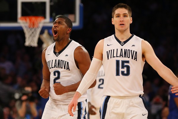 Kris Jenkins and Ryan Arcidiacono celebrate