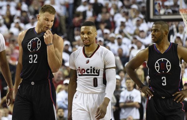 Chris Paul and Blake Griffin chat with Damian Lillard