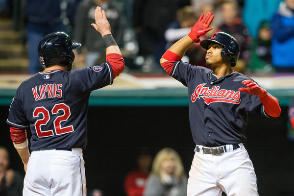 Jason Kipnis and Franciso Lindor celebrate