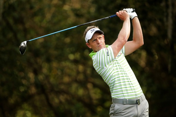 Luke Donald in a post-drive pose