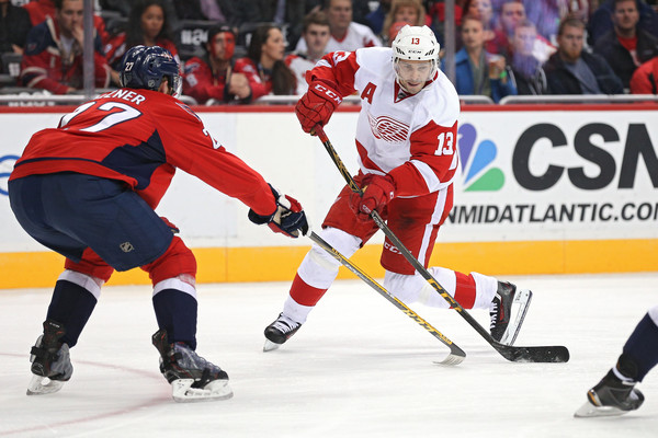 Pavel Datsyuk skates against the Washington Capitals