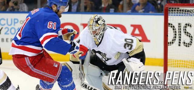 New York Rangers vs. Pittsburgh Penguins Predictions, Picks and Preview – 2016 Stanley Cup Playoffs – Eastern Conference First Round Game Five – April 23, 2016