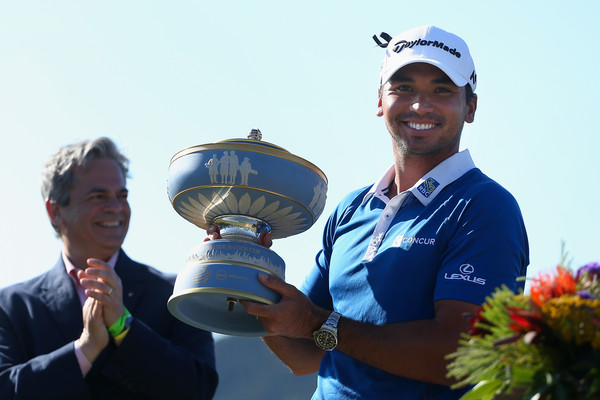 Jason Day holding the Walter Hagen Cup after winning the WGC-Accenture Match Play tournament