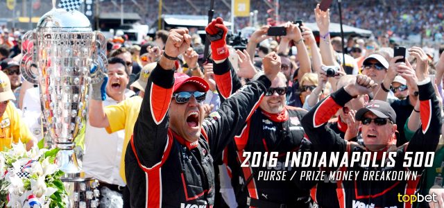 2016 Indianapolis 500 Purse / Prize Money Breakdown