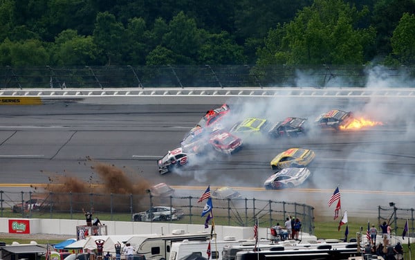 Austin Dillon and other drivers involved in a wreck at the Geico 500