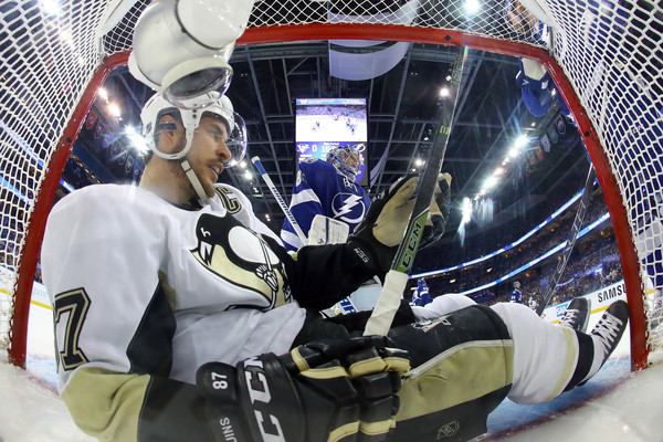 Sidney Crosby inside the net