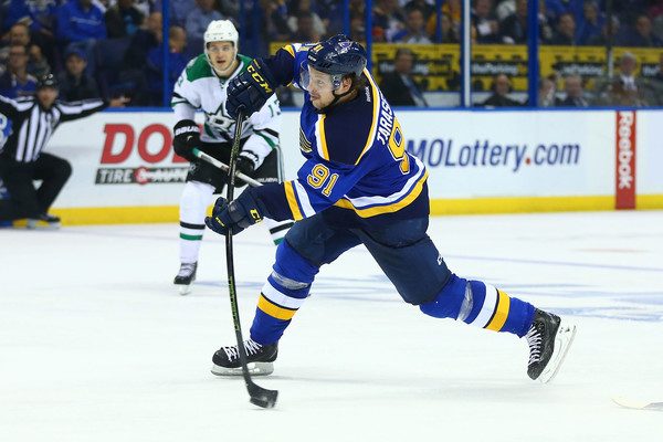 Vladimir Tarasenko lines up a shot