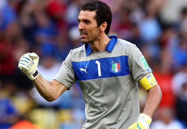 Gianluigi Buffon pumping his fist