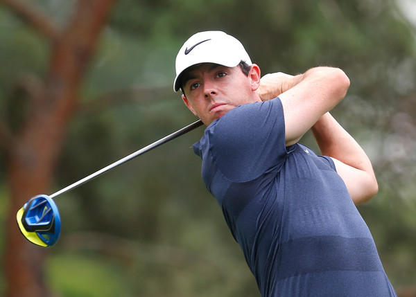 Rory McIlroy watches his tee shot from the second hole in the third round of the Memorial Tournament