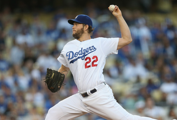 Clayton Kershaw about to throw a pitch