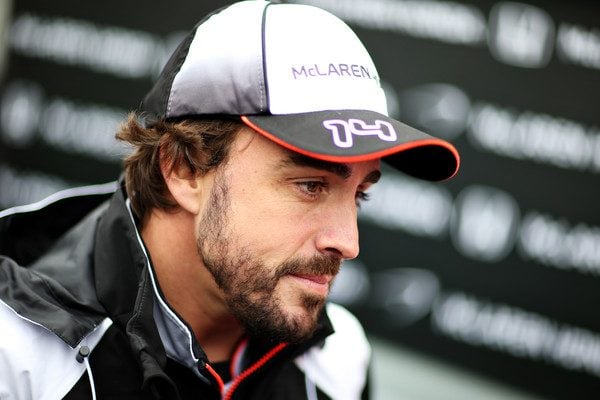Fernando Alonso talks to the media at the Canadian Grand Prix