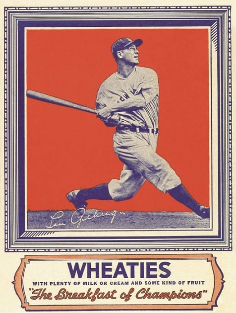 Lou Gehrig Wheaties 1934
