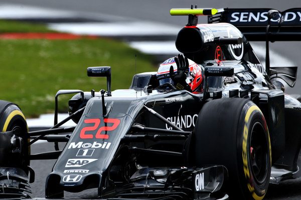 Jenson Button during practice at the British GP