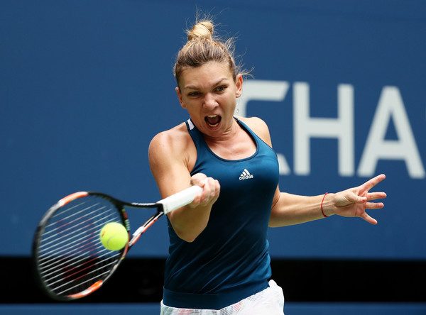 Simona Halep shows some emotion