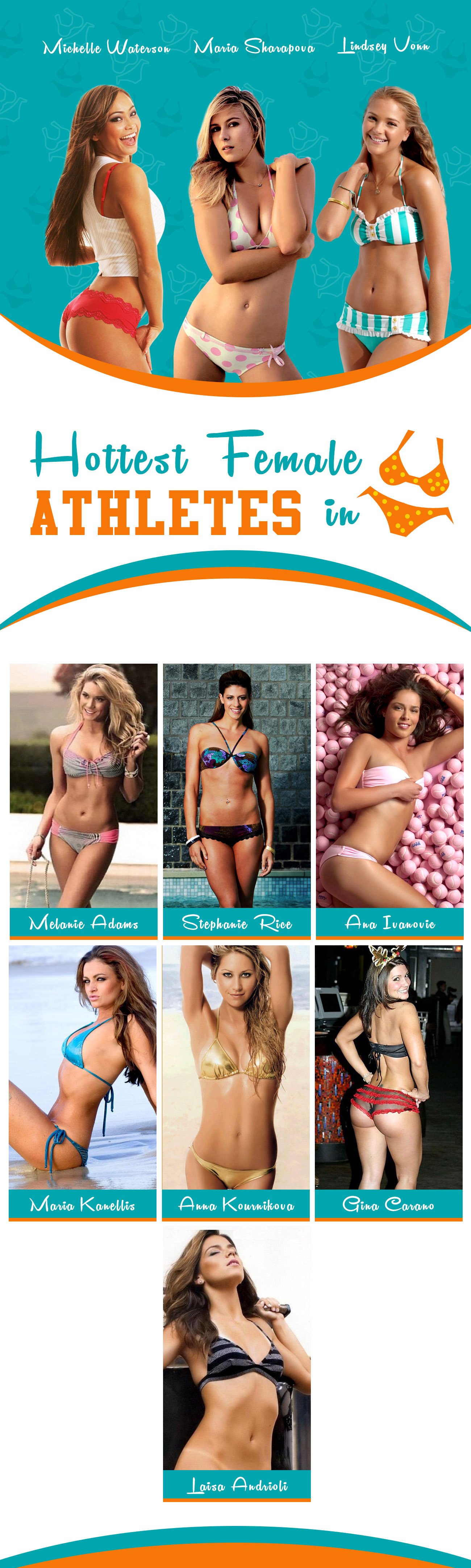 Top 10 Hottest Female Athletes in Bikinis Infographic
