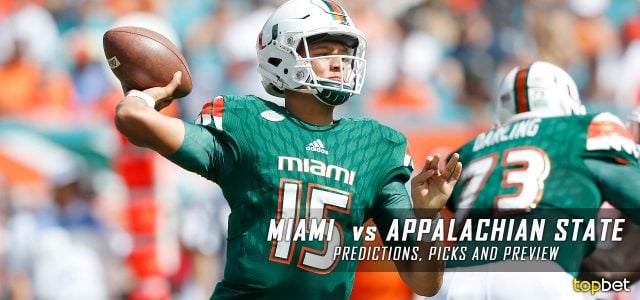 Miami Hurricanes vs. Appalachian State Mountaineers Predictions, Picks, Odds, and NCAA Football Week Three Betting Preview – September 17, 2016