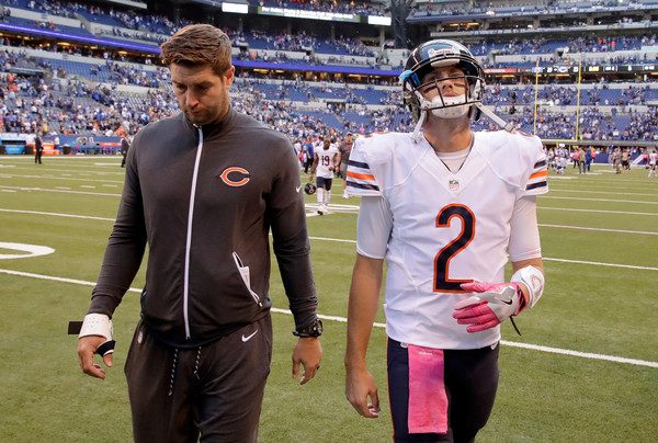 jay cutler and brian hoyer walking