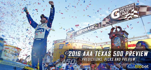AAA Texas 500 Predictions, Picks, Odds and Betting Preview: 2016 NASCAR Sprint Cup Series