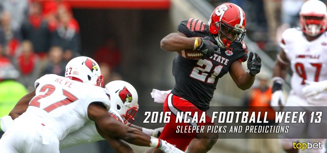 2016 NCAA College Football Week 13 Sleeper Picks and Predictions