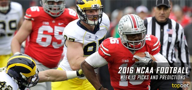 2016 NCAA Football Week 13 Predictions, Picks and Preview