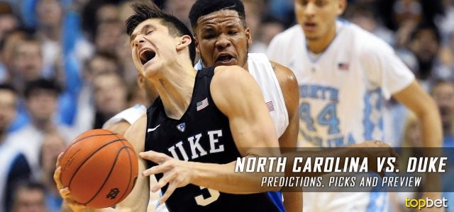 North Carolina Tar Heels vs. Duke Blue Devils Predictions, Picks, Odds and NCAA Basketball Betting Preview – February 9, 2017