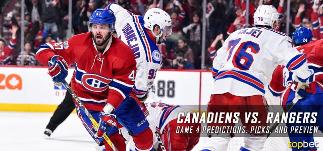 Montreal Canadiens vs. New York Rangers Predictions, Picks and Preview – 2017 Stanley Cup Playoffs – Eastern Conference First Round Game Four – April 18, 2017