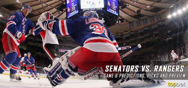 Ottawa Senators vs. New York Rangers Predictions, Picks and Preview – 2017 Stanley Cup Playoffs – Eastern Conference Semifinals Game Six