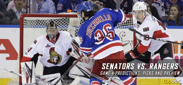 Ottawa Senators vs. New York Rangers Predictions, Picks and Preview – 2017 Stanley Cup Playoffs – Eastern Conference Semifinals Game Four