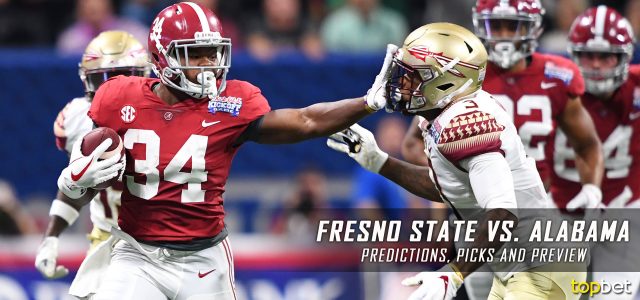 Fresno State Bulldogs vs. Alabama Crimson Tide Predictions, Picks, Odds, and NCAA Football Week Two Betting Preview – September 9, 2017