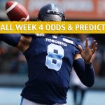 BC Lions vs Toronto Argonauts Predictions, Picks, Odds, Preview - CFL Week 4 - July 6 2019