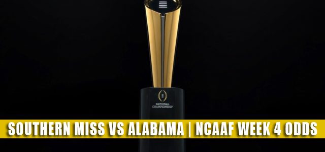 Southern Miss Golden Eagles vs Alabama Crimson Tide Predictions, Picks, Odds, and NCAA Football Betting Preview | September 25 2021