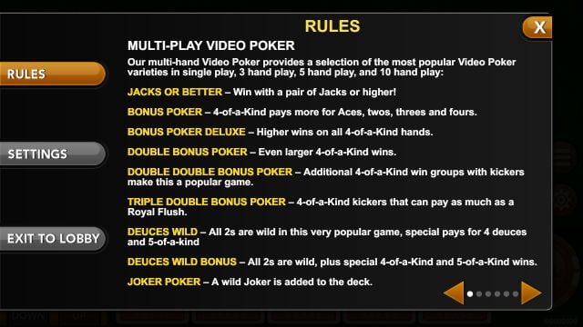 Deuces Wild Bonus Rules